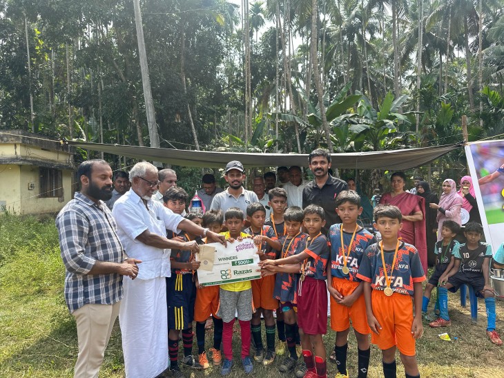 Subdistrict Football Contest with Memorable Exciting Performances in Footballs: Karassery HN CKA UPS and Kakkad GLPS are crowns.